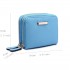 LP6680 - Miss Lulu Leather Look Double Zipped Coin Purse Sky  Blue